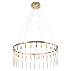 Contemporary Frosted white Glass 28-lights Chandelier by Il Paralume Marina
