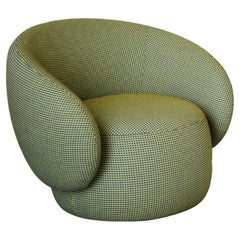 Contemporary Fully Upholstered Lounge Chair with a Plump and Curvaceous Seat