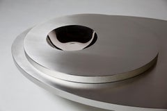 Contemporary Futuristic Center Table in Stainless Steel