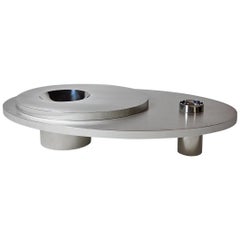 Contemporary Futuristic Center Table in Stainless Steel