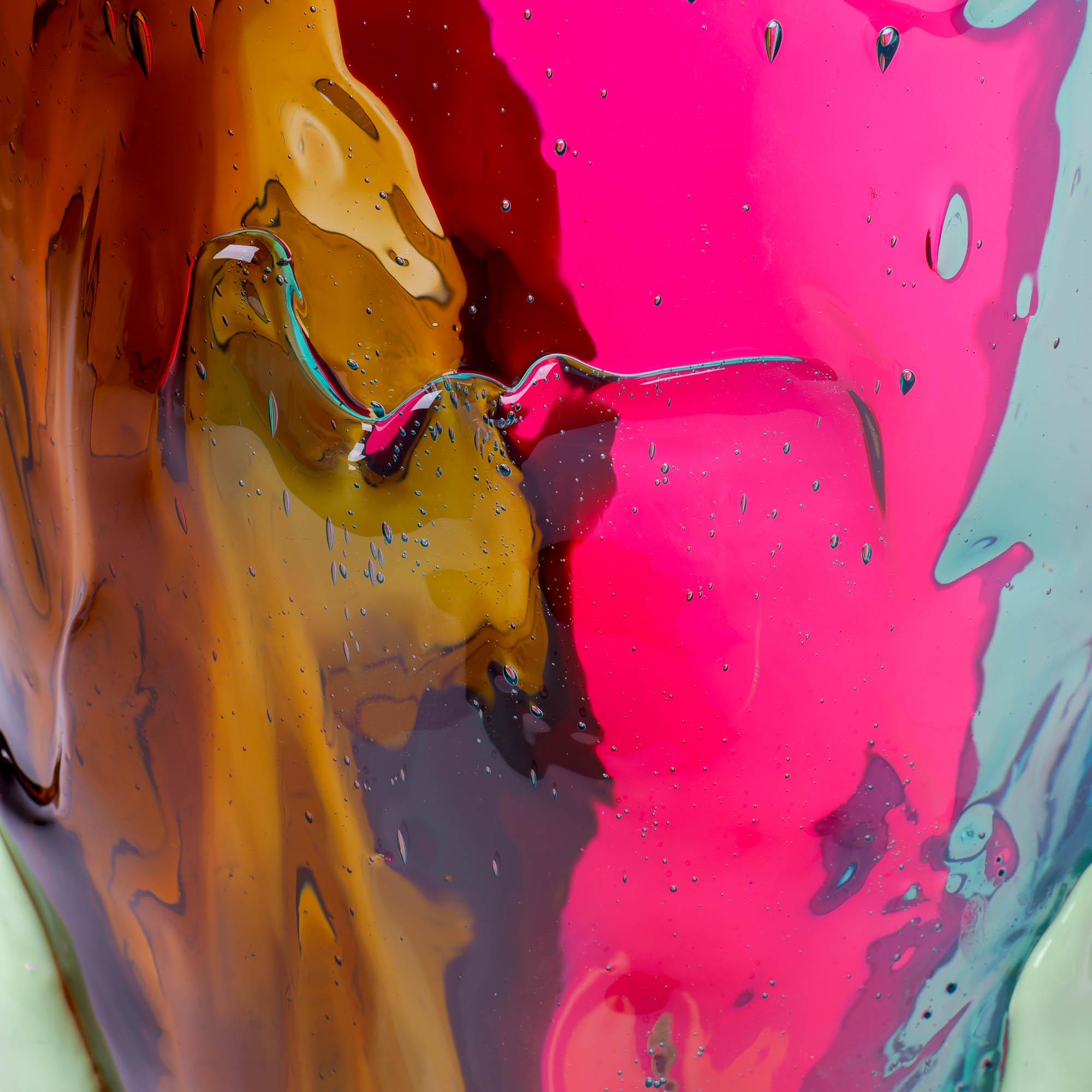 Fish Design Gaetano Pesce Amazonia Vase L Clear Aqua, Brown, Fluo Fuchsia, Mint For Sale 5