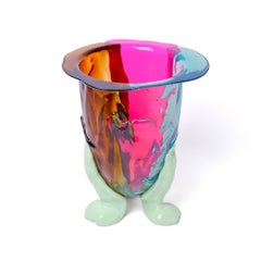 Vaso contemporaneo Gaetano Pesce Amazonia L in resina Arancione Fucsia Rosa Verde