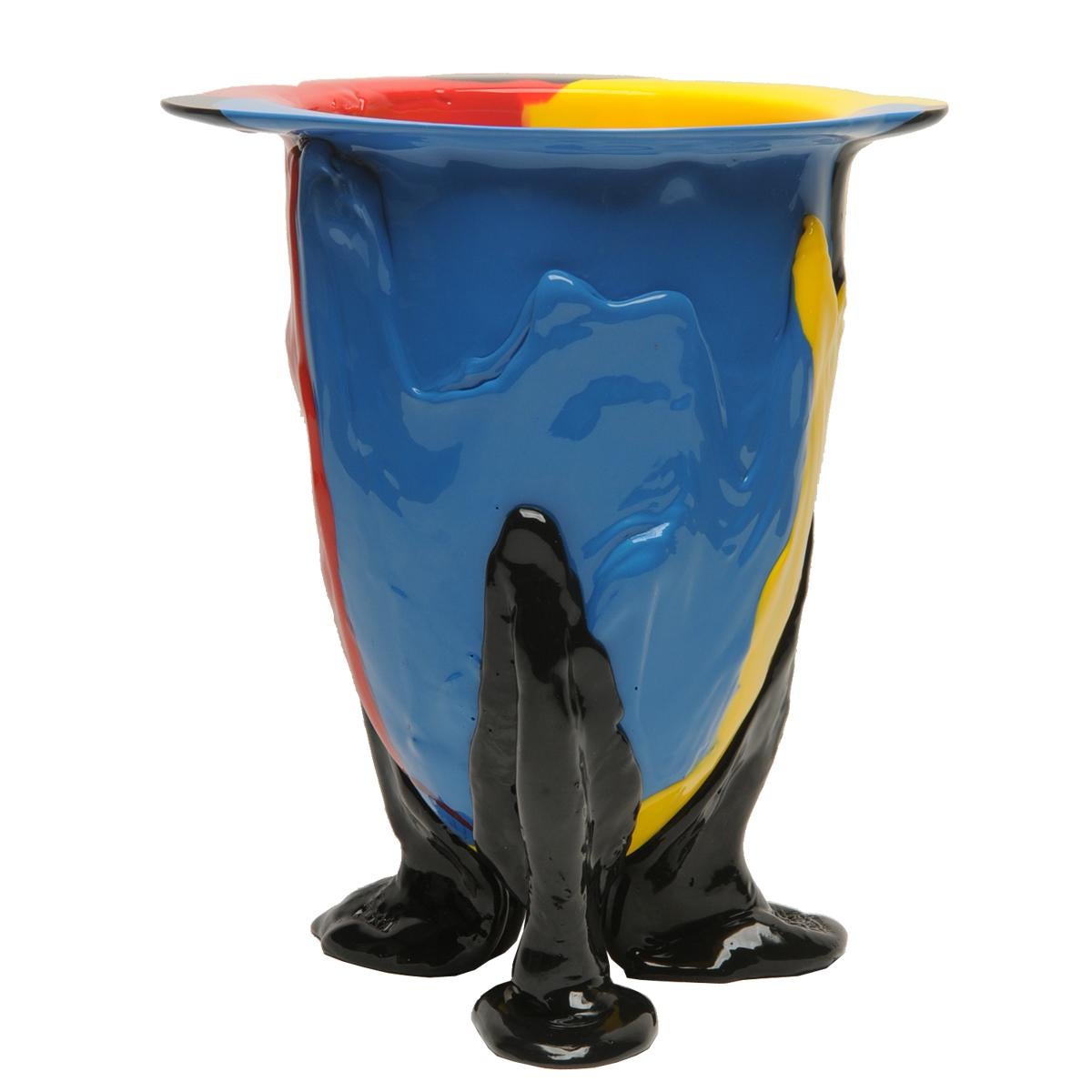 Arts and Crafts Contemporary Gaetano Pesce Amazonia L Vase Resin Red Yellow Blue Black For Sale