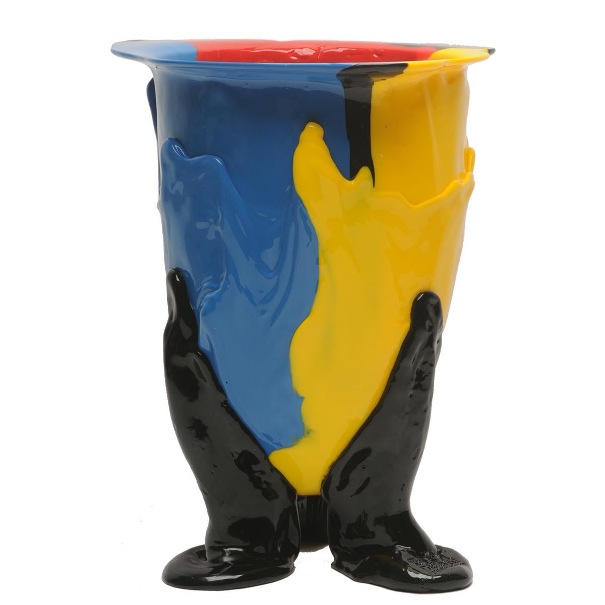 Italian Contemporary Gaetano Pesce Amazonia L Vase Resin Red Yellow Blue Black For Sale