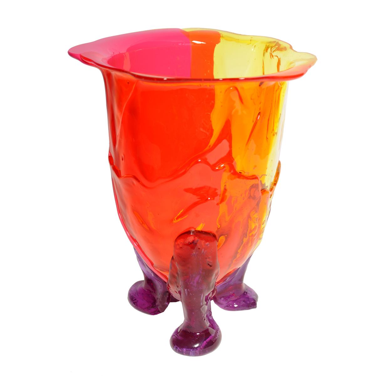 Italian Contemporary Gaetano Pesce Amazonia L Vase Resin Yellow Orange Fuchsia Lilac For Sale