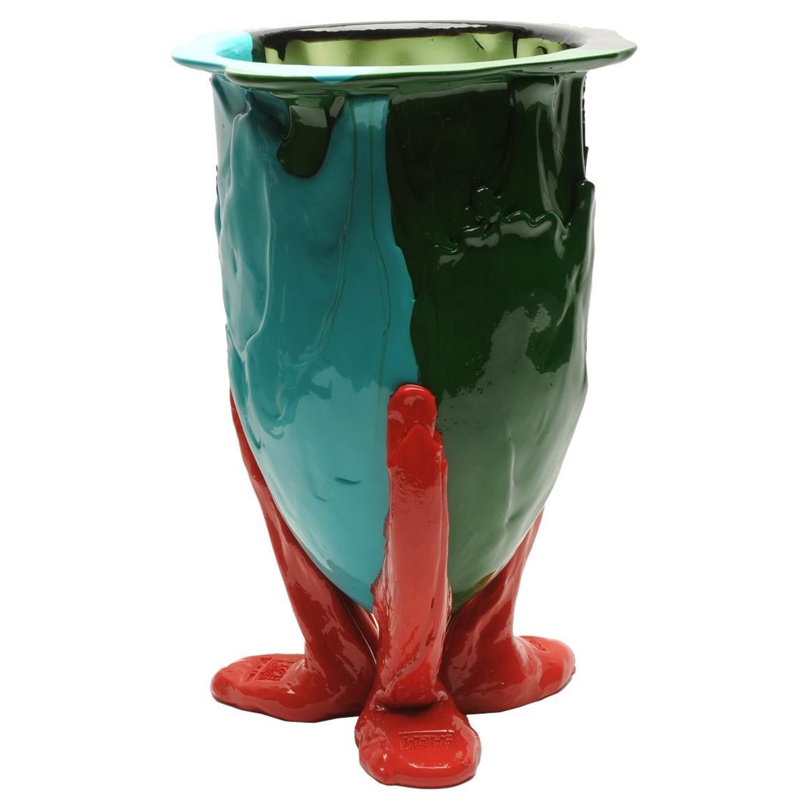 Contemporary Gaetano Pesce Amazonia XL Vase Resin Green Turquoise Coral Red For Sale