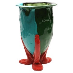 Contemporary Gaetano Pesce Amazonia XL Vase Resin Green Turquoise Coral Red