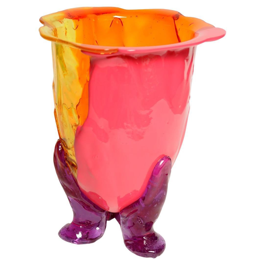 Vaso contemporaneo Gaetano Pesce Amazonia XL in resina Giallo Arancione Fucsia Lilla