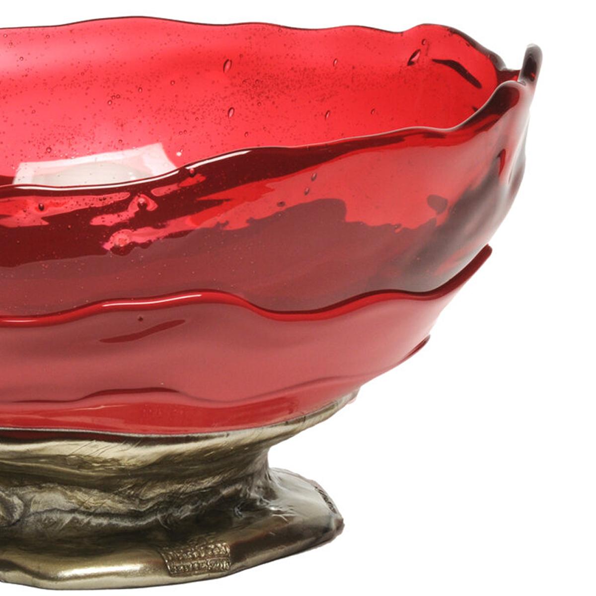 Italian Contemporary Gaetano Pesce Big Collina M Vase Resin Fuchsia Cherry Bronze For Sale