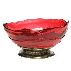 Contemporáneo Gaetano Pesce Gran Jarrón Collina L Resina Fucsia Cereza Bronce