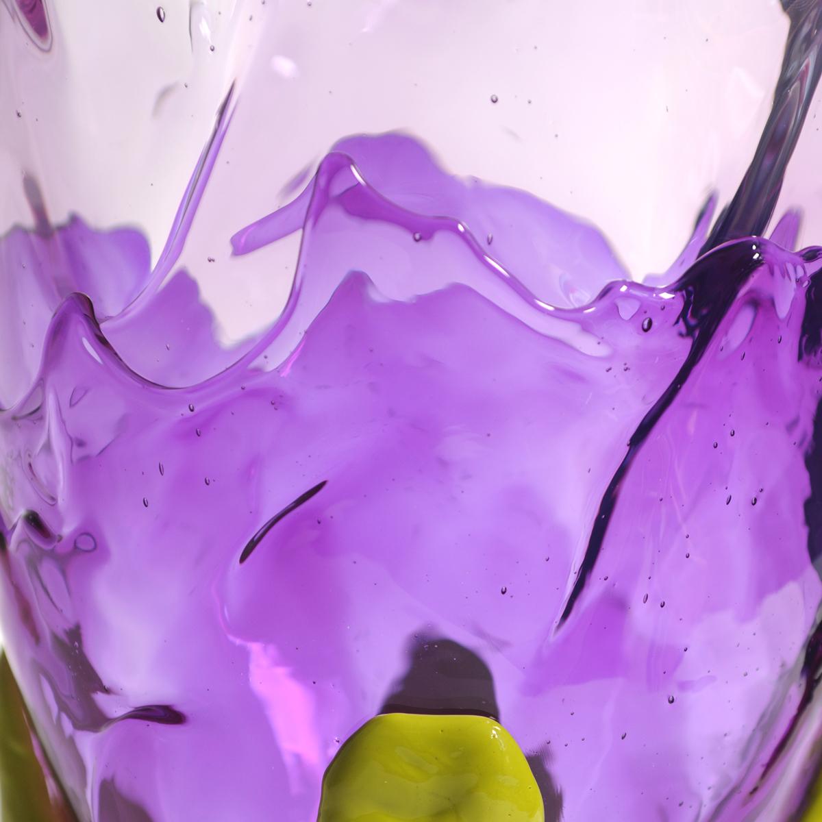Italiano Vaso contemporaneo Gaetano Pesce Clear L in resina Lilac Purple Green Turchese in vendita