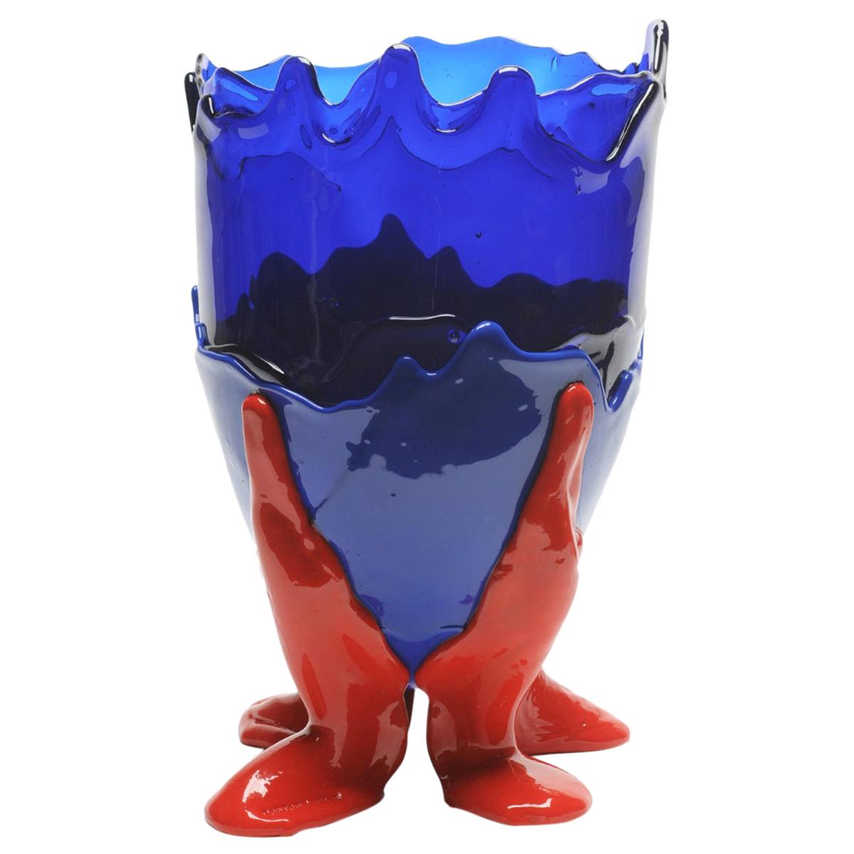 Contemporary Gaetano Pesce Clear M Vase Resin Blue Red