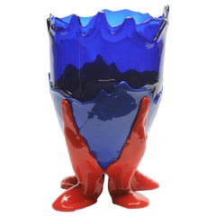 Contemporary Gaetano Pesce Clear M Vase Harz Blau Rot