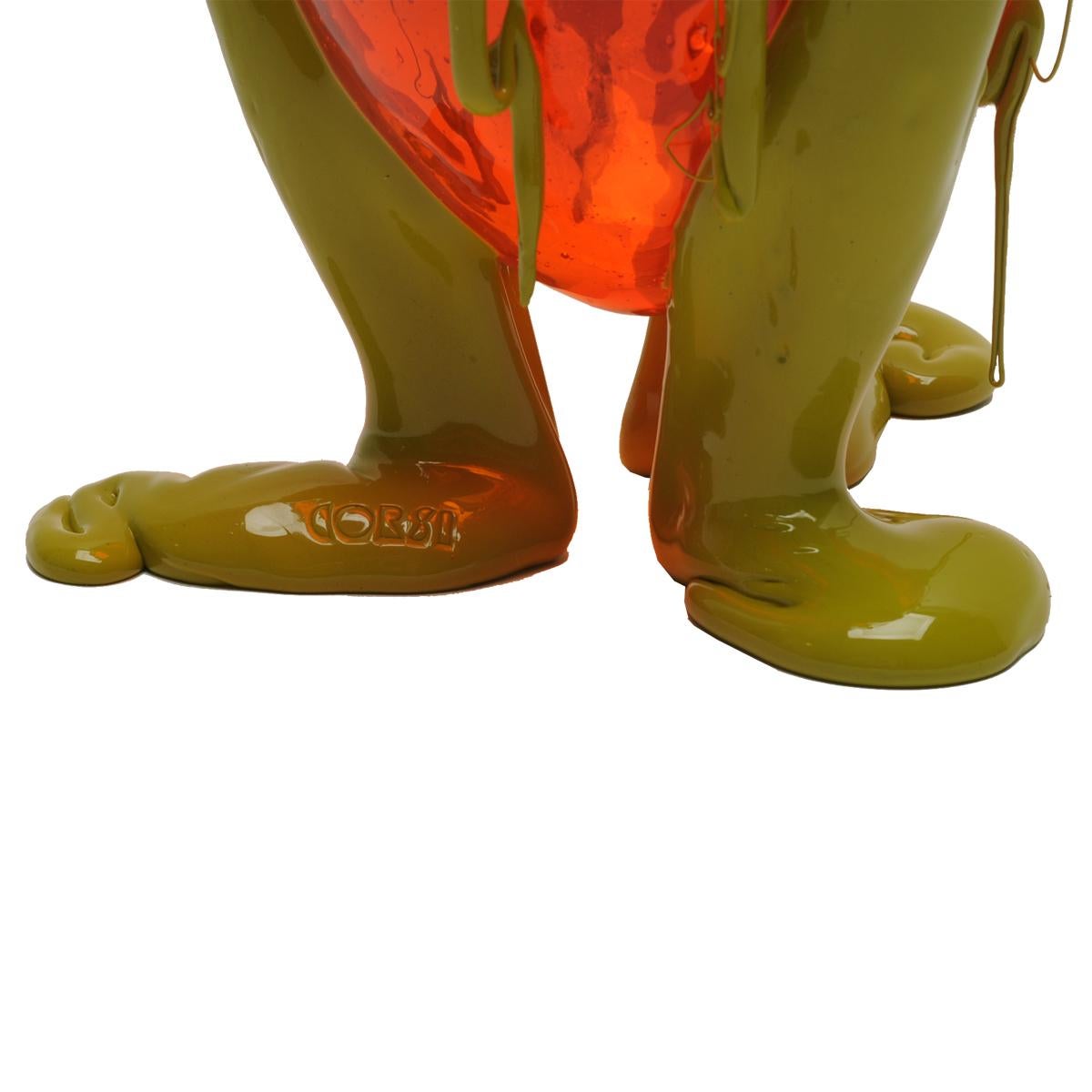 Contemporary Gaetano Pesce Clear Special L Vase Harz Orange Grün im Angebot 5