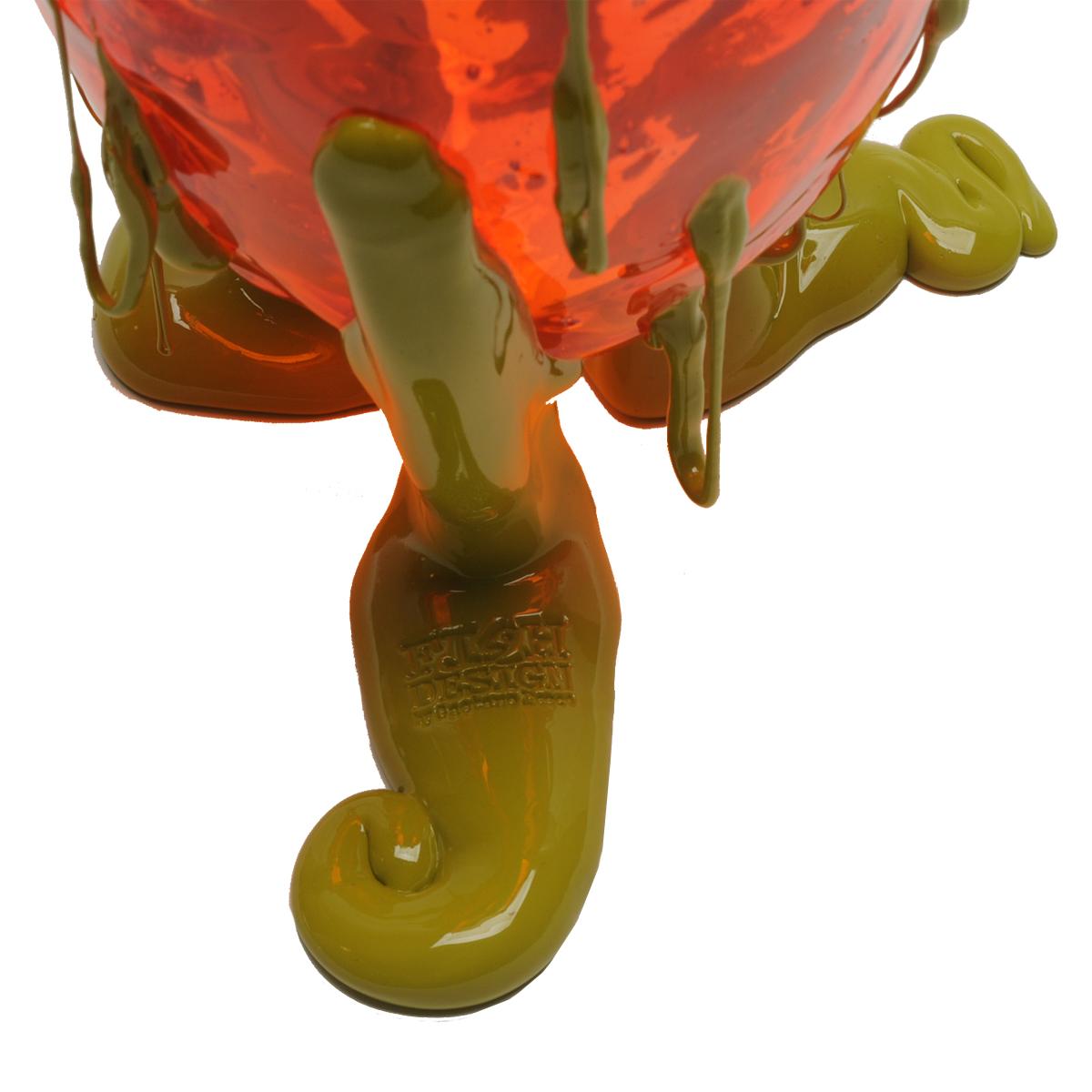 Contemporary Gaetano Pesce Clear Special L Vase Harz Orange Grün im Angebot 2