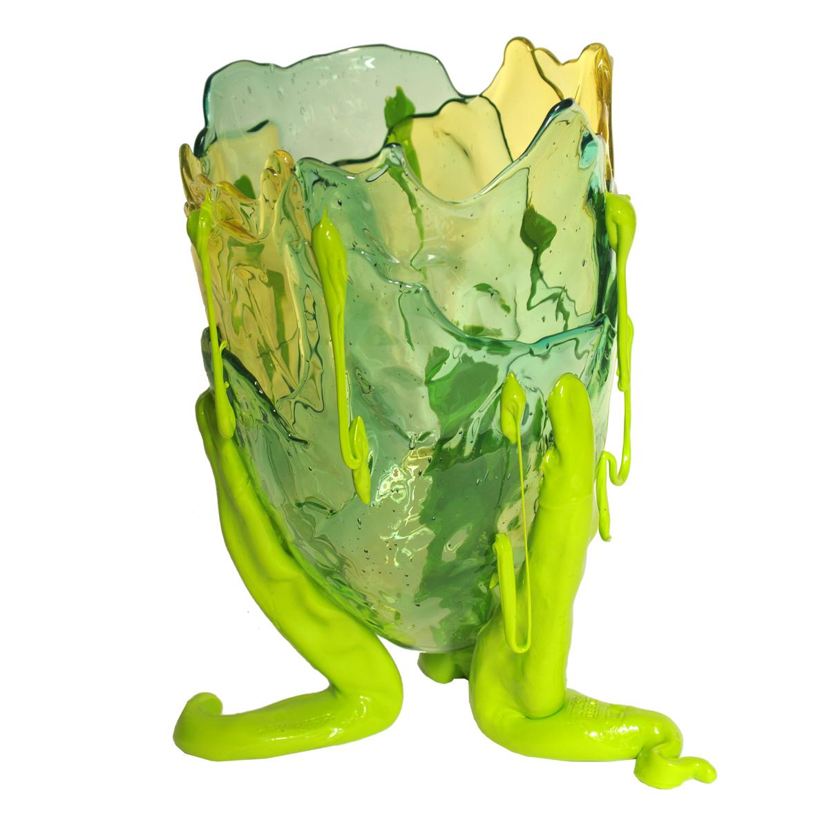 Contemporary Gaetano Pesce Clear Special L Vase Resin Yellow, Lime, Turquoise In New Condition For Sale In barasso, IT