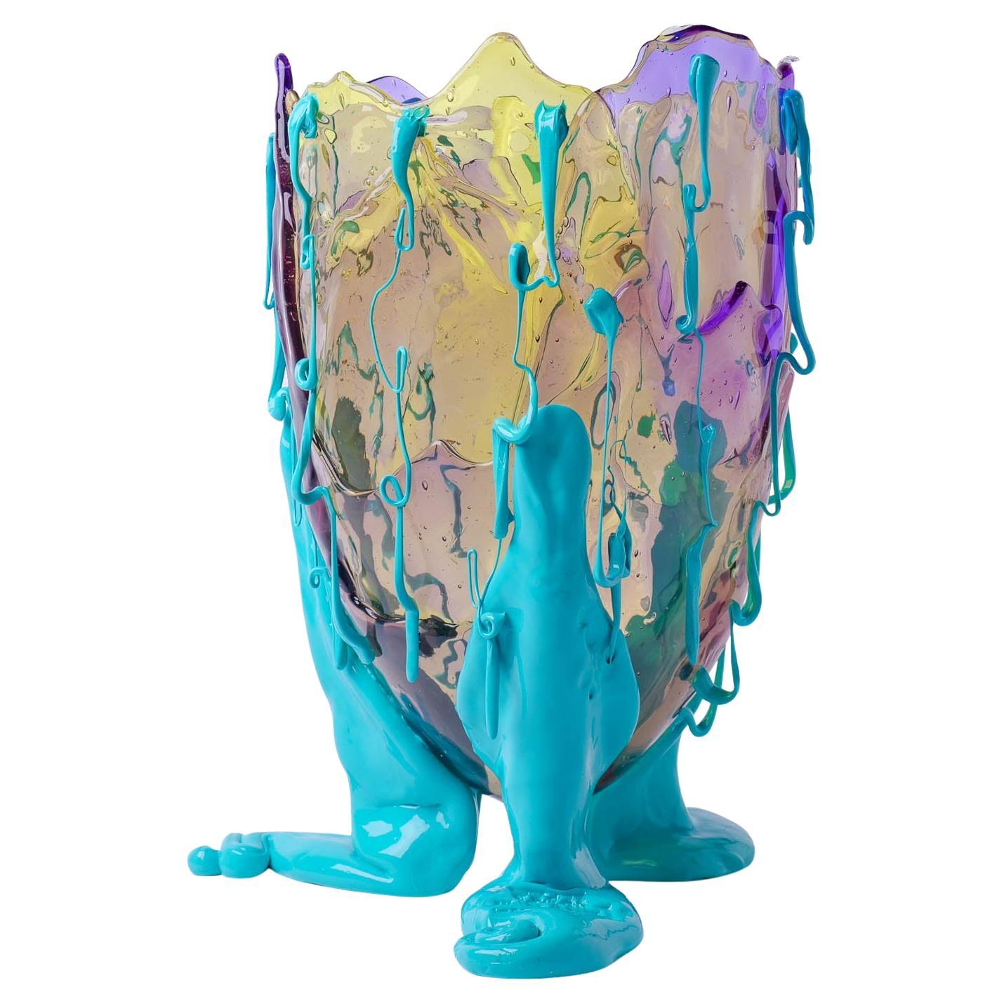 Contemporary Gaetano Pesce Clear Special Vase L Resin Yellow, Lilac, Turquoise