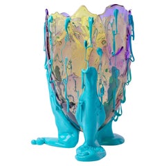 Contemporary Gaetano Pesce Clear Special Vase L Harz Gelb, Flieder, Türkis