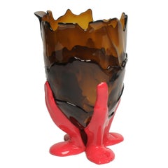 Contemporary Gaetano Pesce Clear Vase L Resin Brown Fuchsia