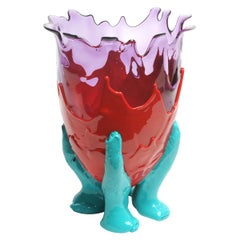 Contemporary Gaetano Pesce Clear Vase M Resin Blue Lilac Red Turquoise