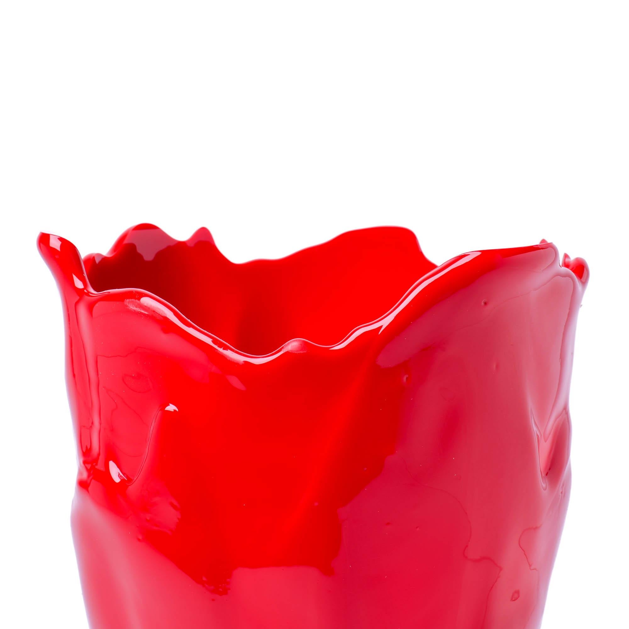 Contemporary Gaetano Pesce Clear Vase M Resin Red Fluo Fuchsia For Sale