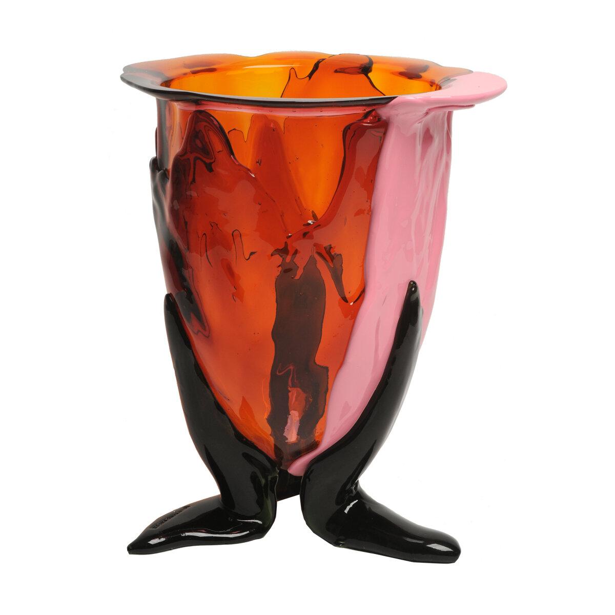 Amazonia vase - clear orange, clear fuchsia, clear bottle green, matt pink.

Vase in soft resin designed by Gaetano Pesce in 1995 for Fish Design collection.

Measures: L Ø 22cm x H 36cm

Other sizes available.
Colours: clear orange, clear fuchsia,