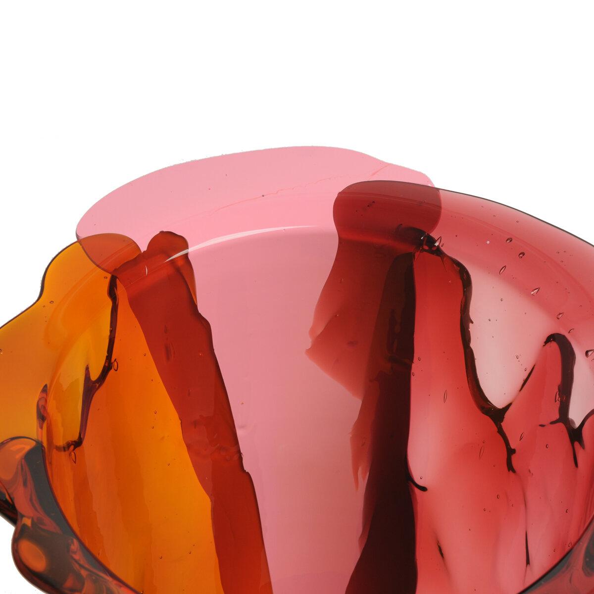 Arts and Crafts Contemporary Gaetano Pesce Amazonia L Vase Resin Orange Fuchsia Pink Green For Sale