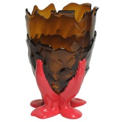 Contemporary Gaetano Pesce Clear Vase XL Resin Brown Fuchsia