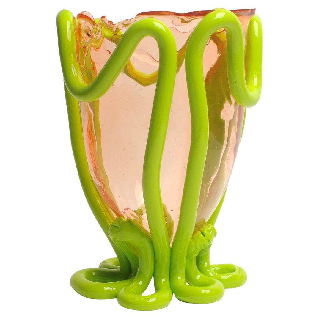 Contemporary Gaetano Pesce Indian Summer L Vase Soft Resin Pink Lime For Sale