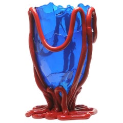 Contemporary Gaetano Pesce Indian Summer L Vase Soft Resin Blue Red