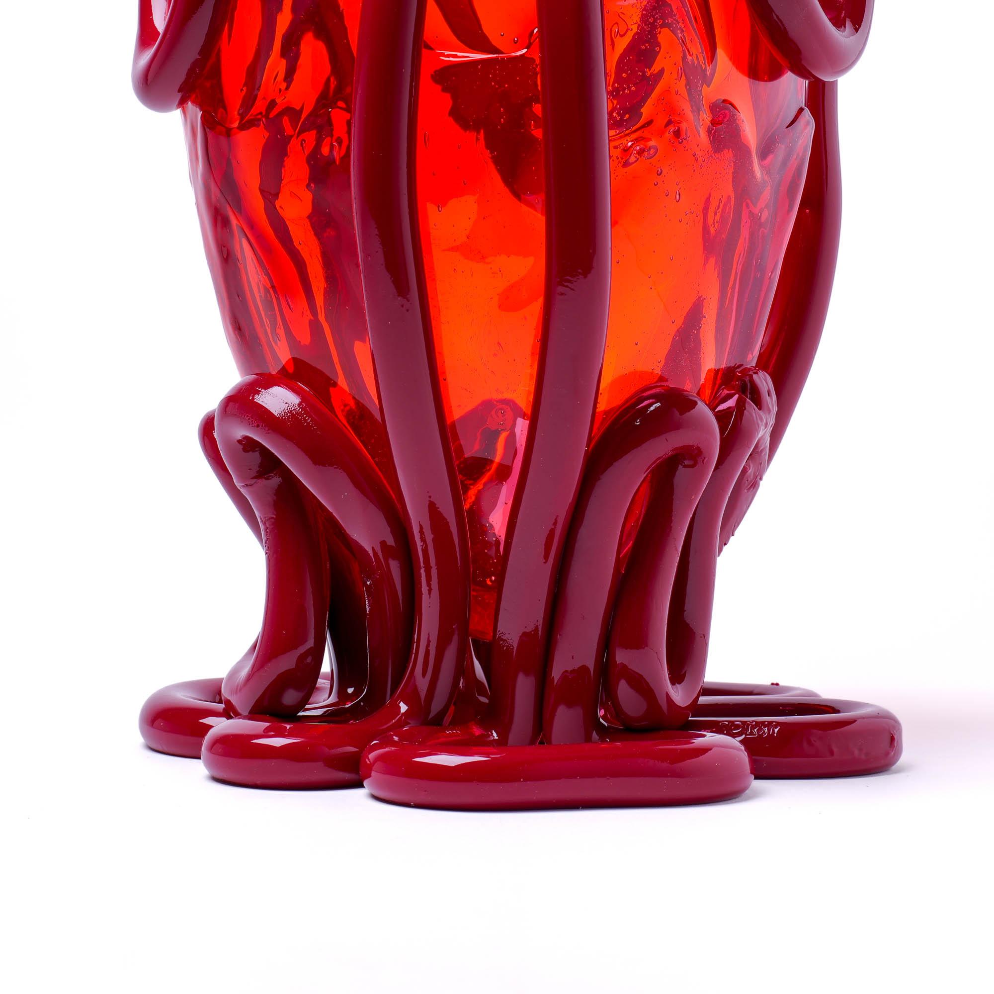 Contemporáneo Gaetano Pesce Florero XL Verano Indio Resina Fucsia Naranja Burdeos en venta 2