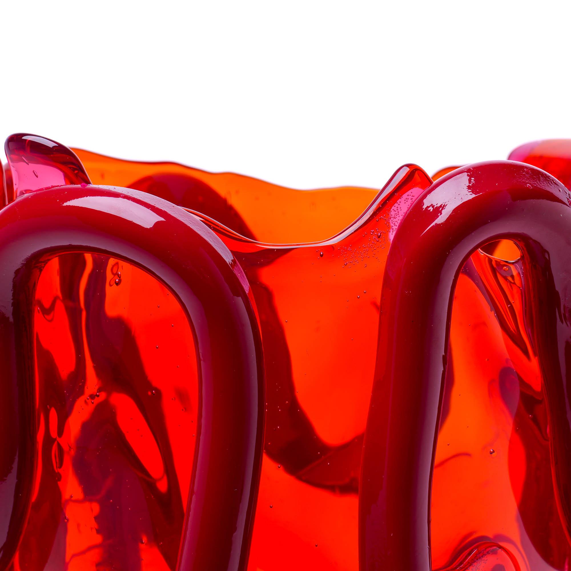 Contemporáneo Gaetano Pesce Florero XL Verano Indio Resina Fucsia Naranja Burdeos en venta 3