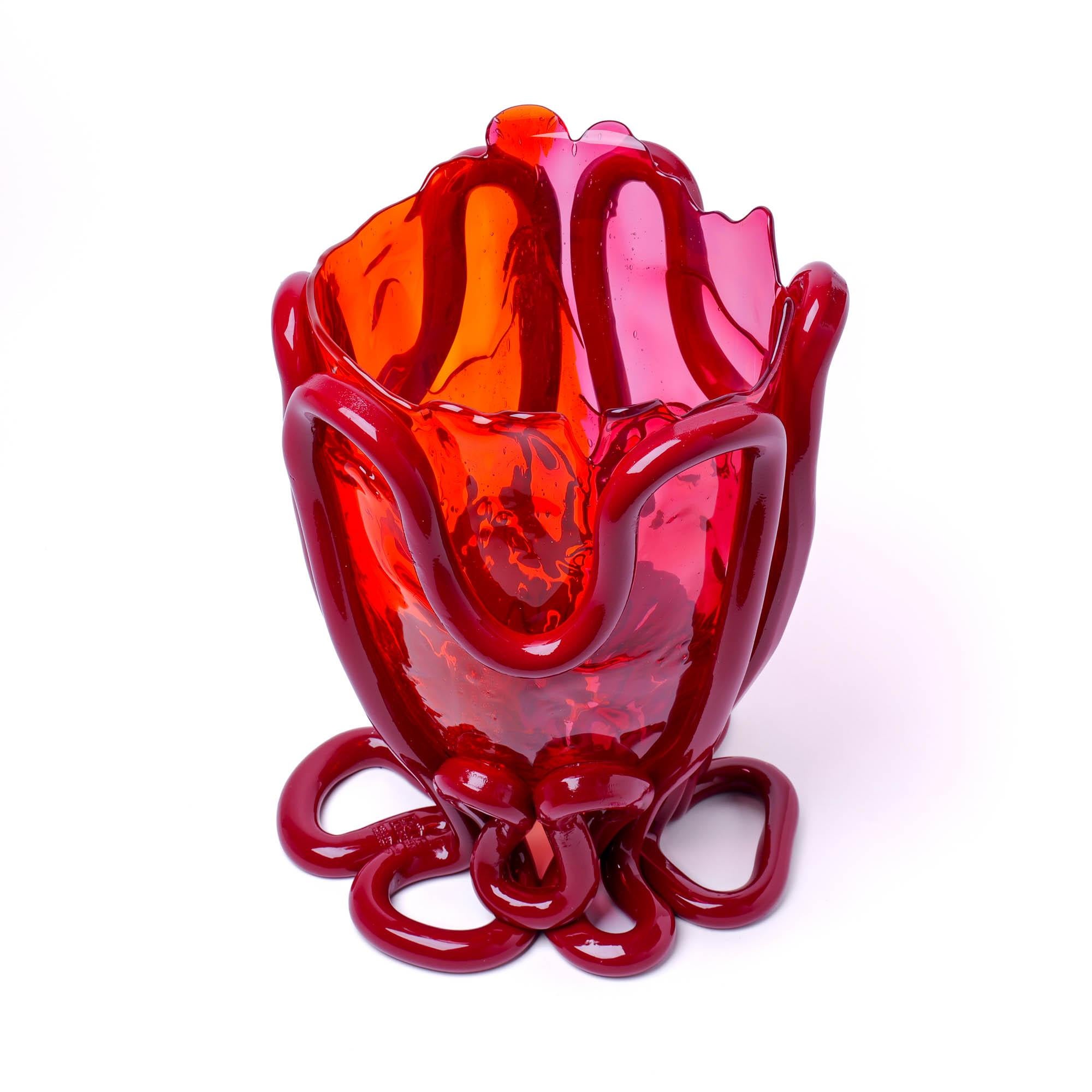 Contemporáneo Gaetano Pesce Florero XL Verano Indio Resina Fucsia Naranja Burdeos Artes y manualidades en venta