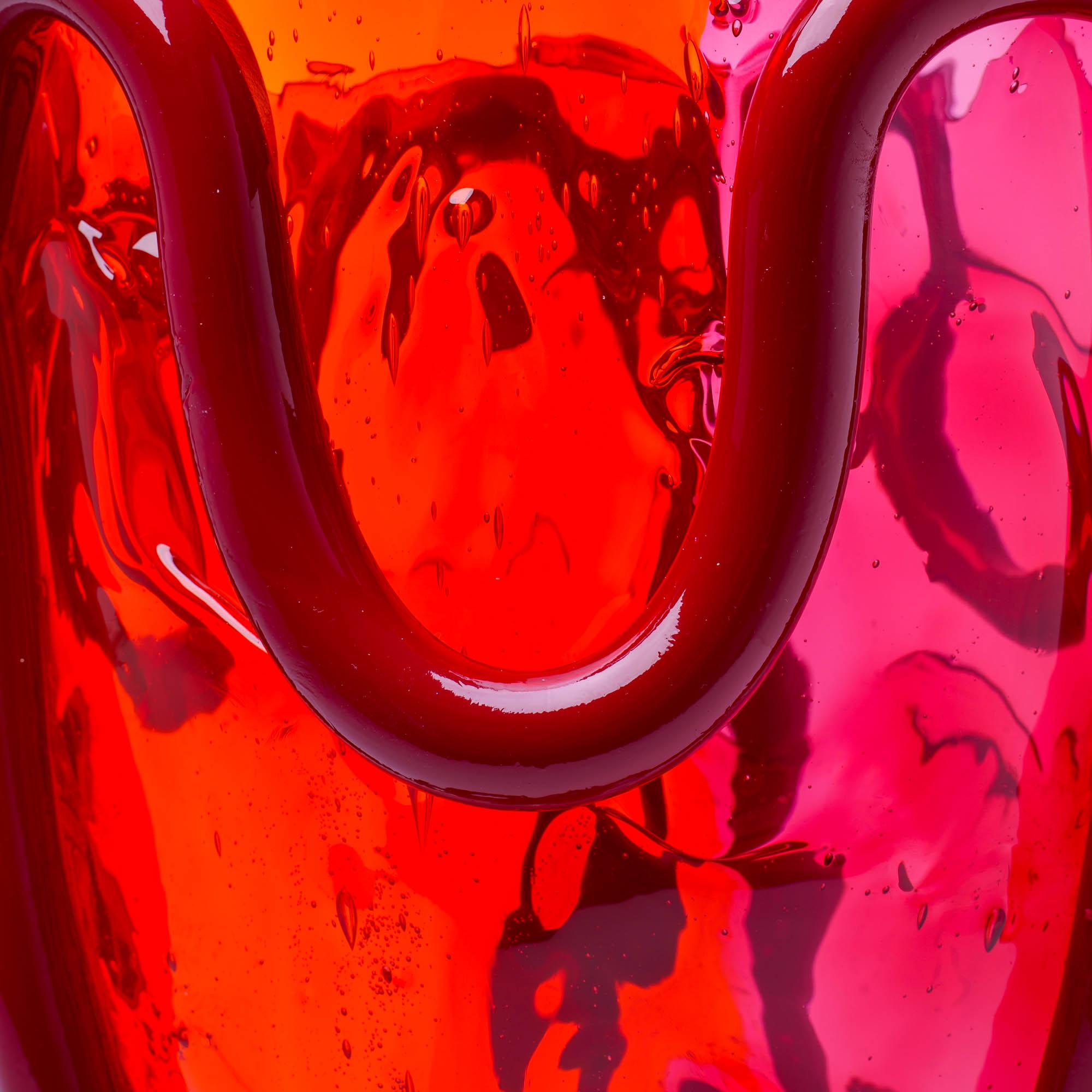 Contemporáneo Gaetano Pesce Florero XL Verano Indio Resina Fucsia Naranja Burdeos Italiano en venta