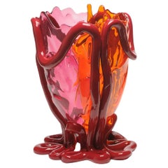 Contemporary Gaetano Pesce Indian Summer XL Vase Resin Fuchsia Orange Bordeaux