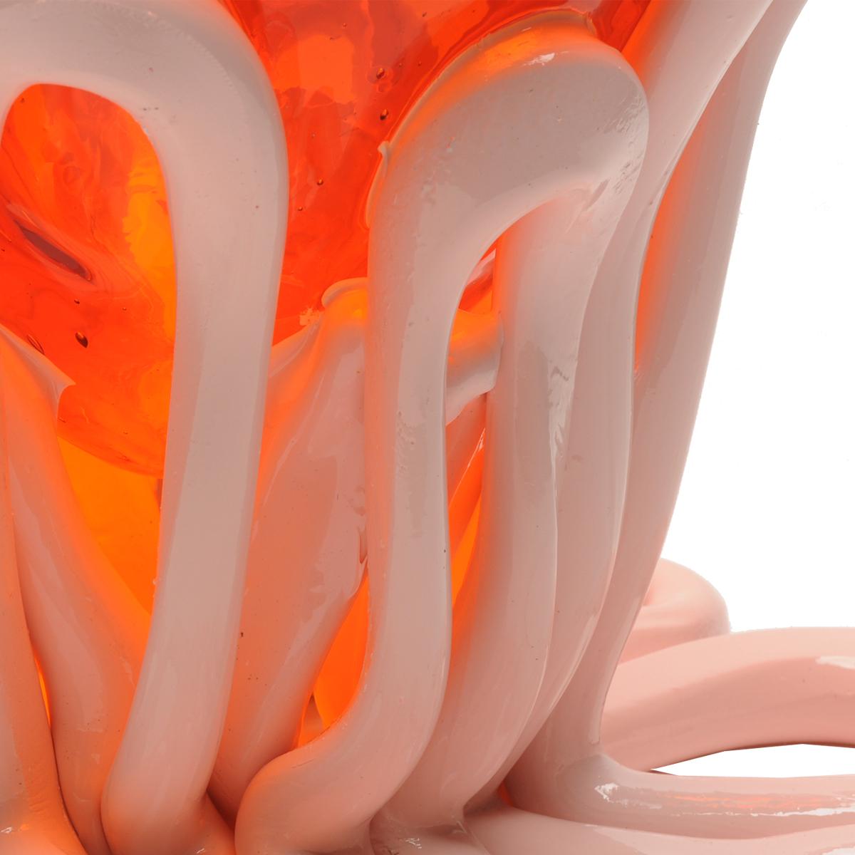 Contemporary Gaetano Pesce Indian Summer XL Vase Soft Resin Orange Pink For Sale 1