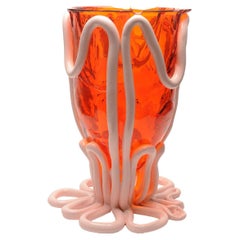 Contemporary Gaetano Pesce Indian Summer XL Vase Soft Resin Orange Pink