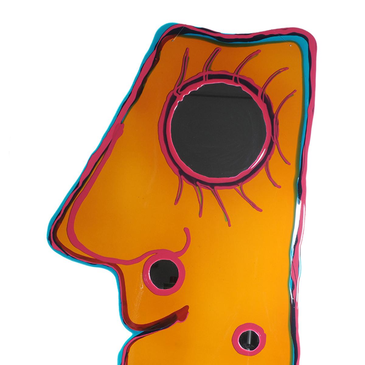 Contemporary Gaetano Pesce Look At Me Miroir Résine Jaune Fuchsia Vert Neuf - En vente à barasso, IT
