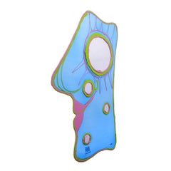 Contemporary Gaetano Pesce Look at Me Mirror L Light Blue, Lime, Mauve