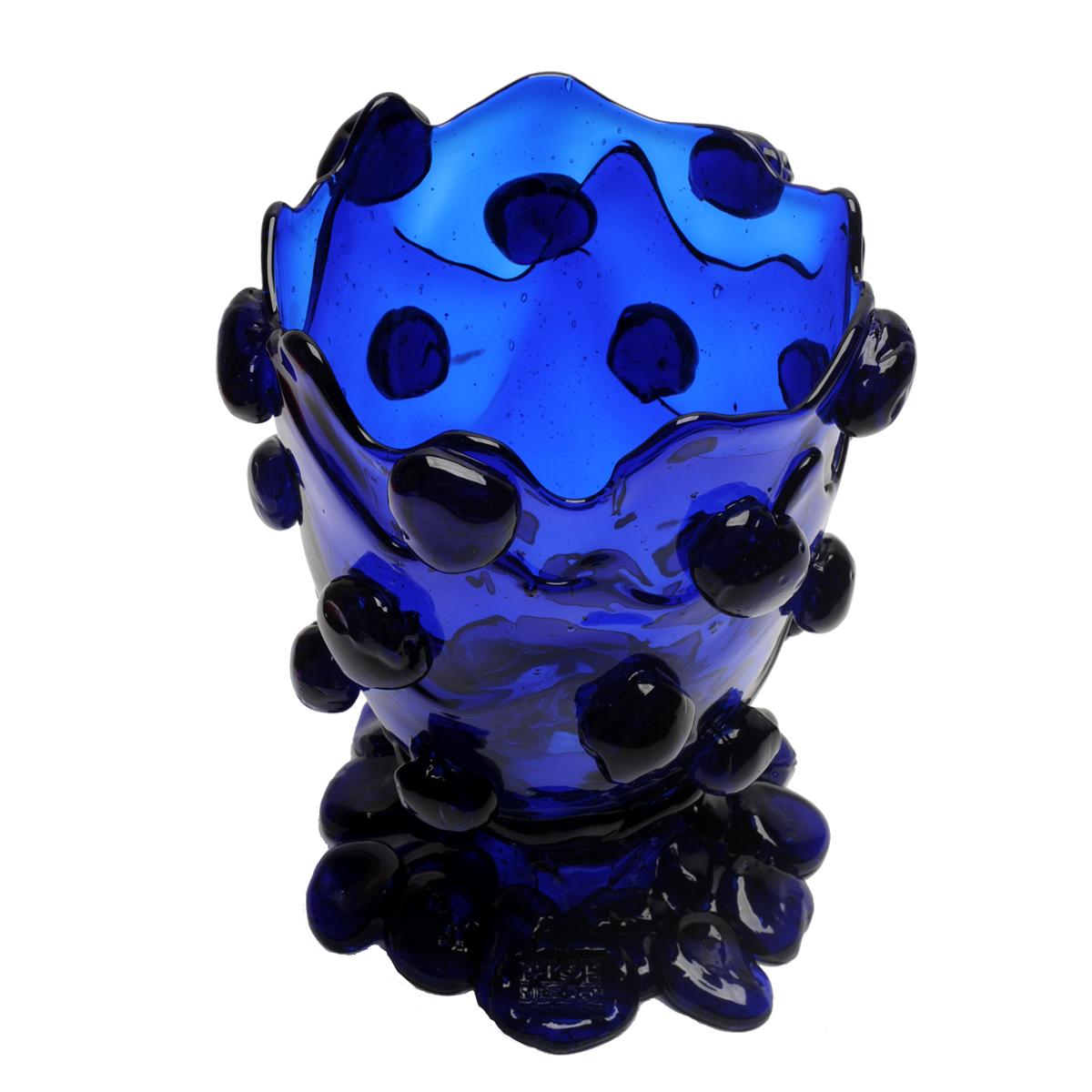 Arts and Crafts Contemporary Gaetano Pesce Nugget L Vase Resin Clear Blue en vente