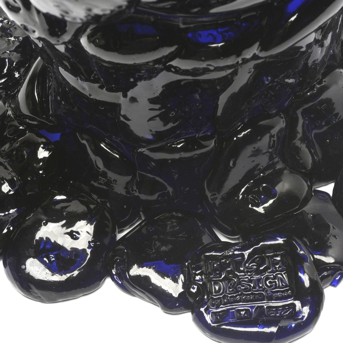 Contemporary Gaetano Pesce Nugget L Vase Resin Clear Blue en vente 2