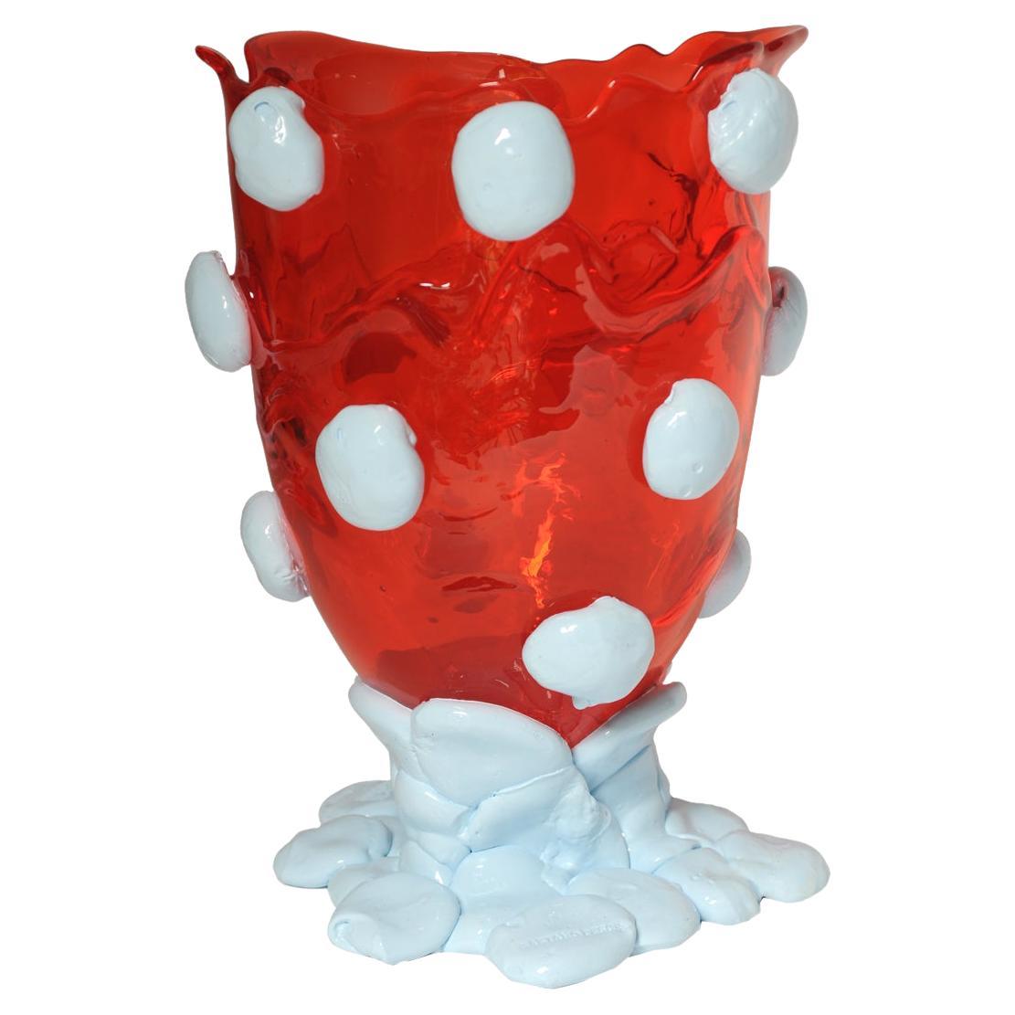 Contemporary Gaetano Pesce Nugget L Vase Resin Clear Red Pastel Blue