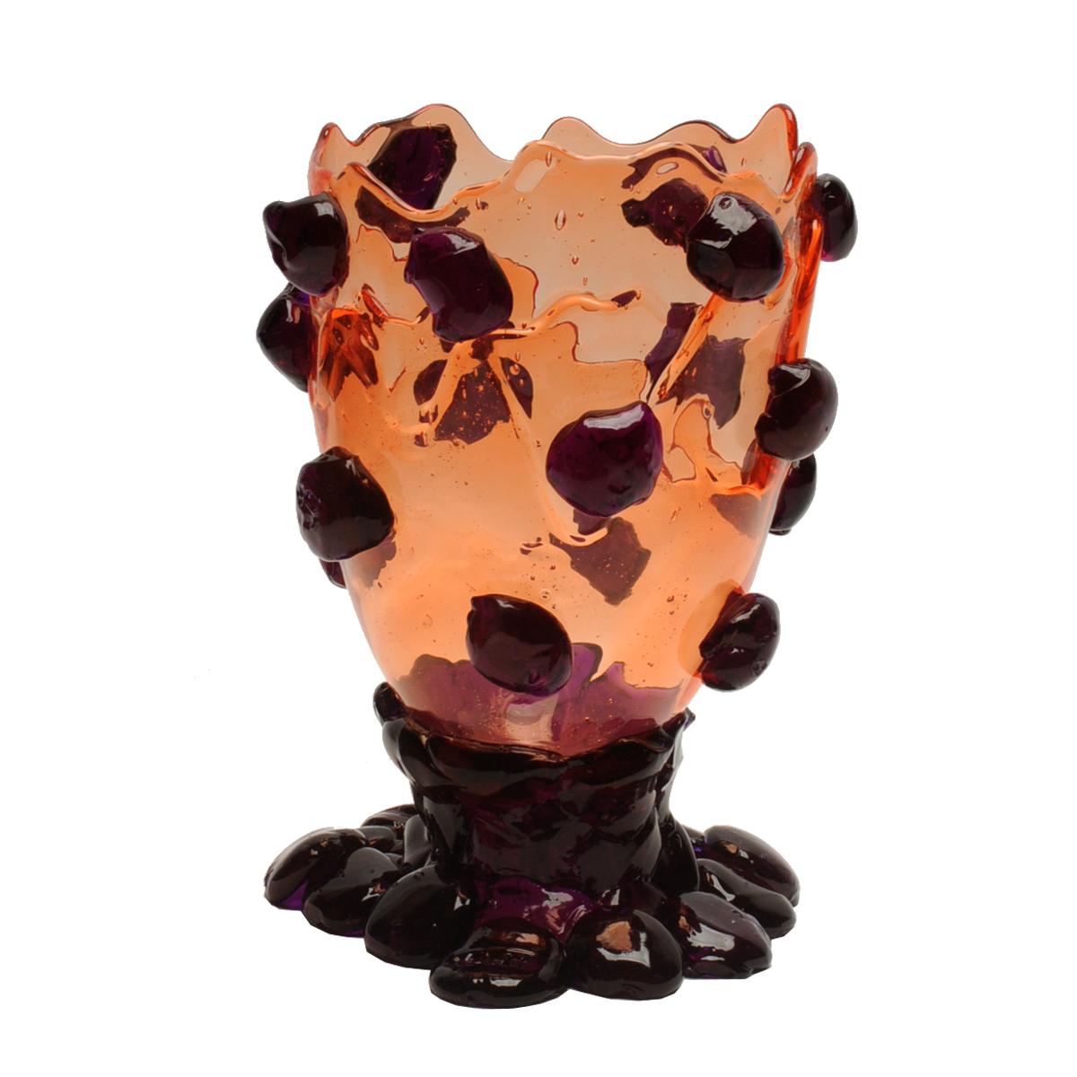 Arts and Crafts Contemporary Gaetano Pesce Nugget M Vase Resin Clear Ruby Clear Purple For Sale