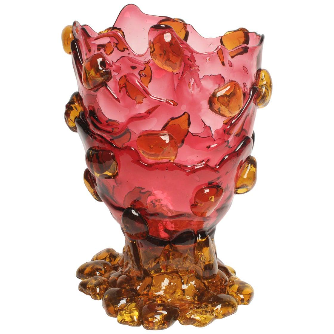 Contemporary Gaetano Pesce Nugget M Vase Resin Fuchsia Yellow For Sale