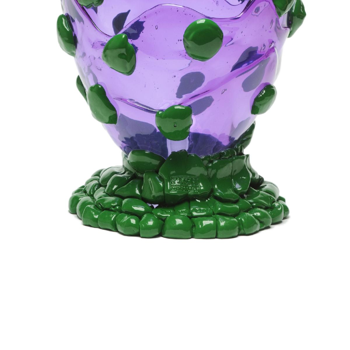 Arts and Crafts Contemporary Gaetano Pesce Nugget L Vase Resin Purple Green For Sale