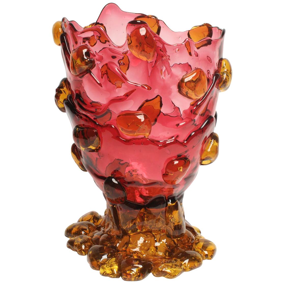 Vaso contemporaneo Gaetano Pesce Nugget XL in resina giallo fucsia