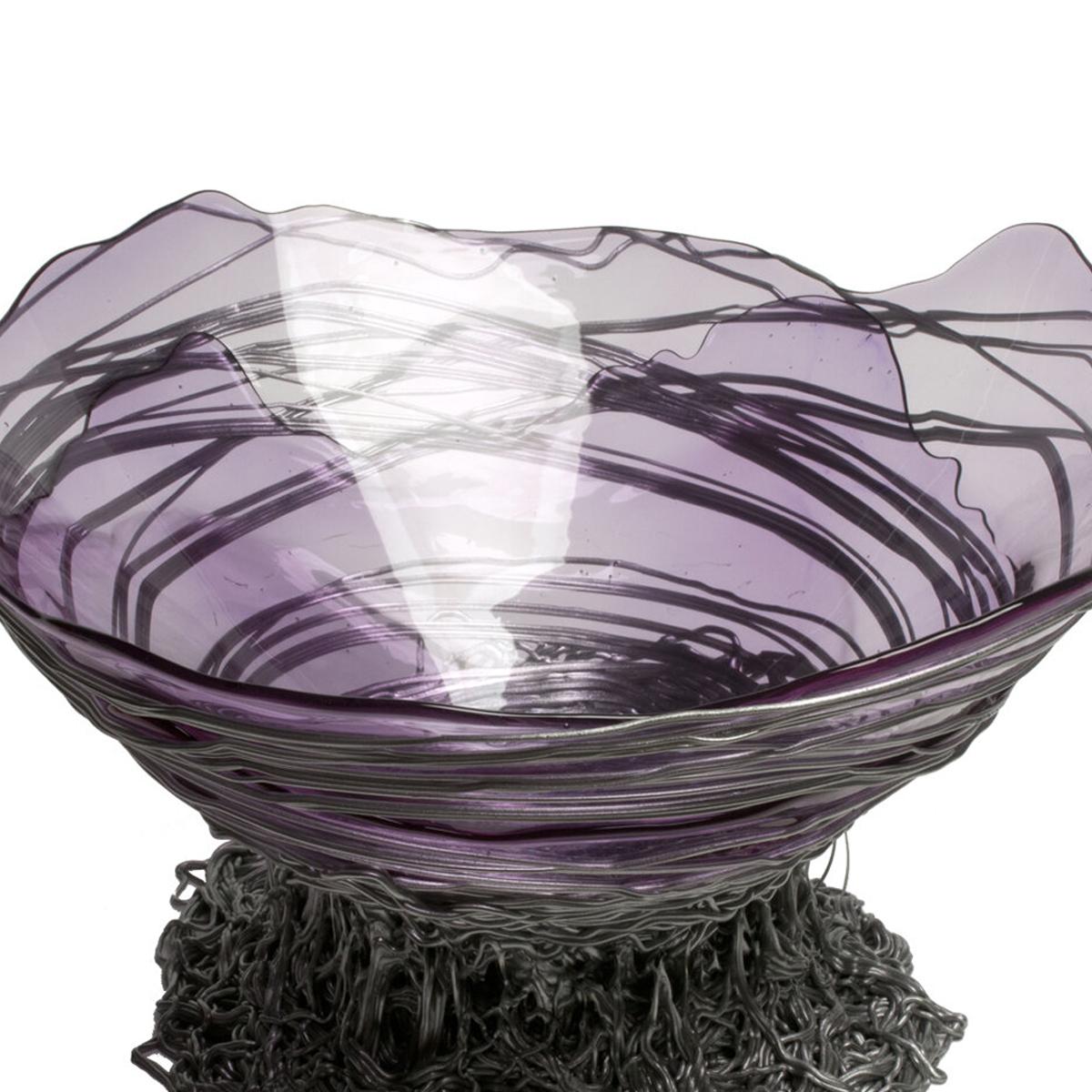 Arts and Crafts Vaso contemporaneo Gaetano Pesce Ogiva L Cesto in resina Lilla Argento in vendita