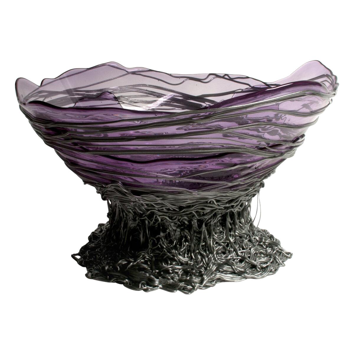 Contemporary Gaetano Pesce Ogiva L Vase Basket Resin Lilac Silver