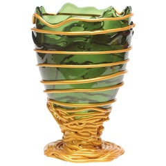 Contemporary Gaetano Pesce Pompitu II XL Vase Soft Resin Green Gold