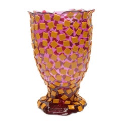 Contemporary Gaetano Pesce Rock L Vase Resin Clear Lilac and Matt Ochre